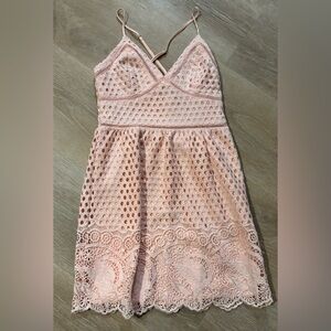 Abercrombie & Fitch Pink Crochet Lace Sundress